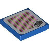 Tile 2 x 2 with Cooligan and Barcode Print (Sticker) (Blue)