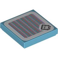 Tile 2 x 2 with Fliprus and Barcode Print (Sticker) (Medium Azure)