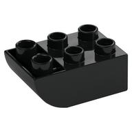 Duplo Brick 2 x 3 with Curved Bottom (Black)