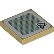 Tile 2 x 2 with Conkdor and Barcode Print (Sticker) (Tan)