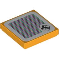 Tile 2 x 2 with Gift and Barcode Print (Sticker) (Bright Light Orange)