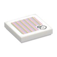 Tile 2 x 2 with Turnip and Barcode Print (Sticker) (White)