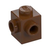 Brick Special 1 x 1 with Studs on 2 Adjacent Sides (Reddish Brown)