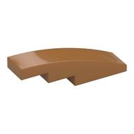 Brick Curved 4 x 1 No Studs [Stud Holder with Symmetric Ridges] (Medium Nougat)