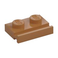 Plate Special 1 x 2 with Door Rail (Medium Nougat)