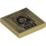 Tile 2 x 2 with Wanted Poster, 'HAVE YOU SEEN THIS WIZARD?', Sirius Black Print (Tan)