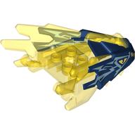 Creature Body Part, Dragon Head Upper Jaw with Spikes with Trans-Yellow Pattern, Metal Blue Markings, Bright Light Yellow Eye Print (Dark Blue)