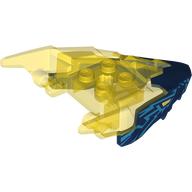 Creature Body Part, Dragon Head with Trans-Yellow Horns Pattern and Red Markings, Yellow Eyes Print (Dark Blue)