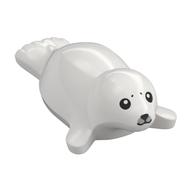 Animal, Seal, Pup (Baby) Black Eyes Print (White)