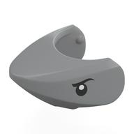 Animal Body Part, Shark Head with Rounded Nose with Black Eyes Print (Light Bluish Gray)