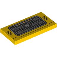 Tile 2 x 4 with Radiator Grill Print (Yellow)
