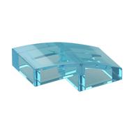 Brick Curved 2 x 1 No Studs [1/2 Bow] (Trans-Light Blue)