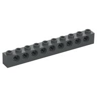 Technic Brick 1 x 10 [9 Pin Holes] (Dark Bluish Gray)