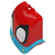 Windscreen 8 x 6 x 3 with Bar Handle and Mudguard, Medium Azure Fender, Spider-Man Eyes Print (Red)