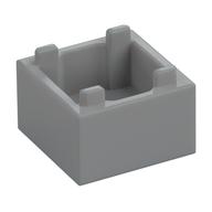 Container Box 2 x 2 x 1 Reinforced Bottom (Light Bluish Gray)