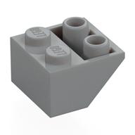 Brick Sloped Inverted 45° 2 x 2 [Round Hollow Bottom Pin, Bar-sized Stud Holes] (Light Bluish Gray)