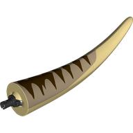 Animal Body Part, Dinosaur, Tyrannosaurus Rex Tail, with Pin, Dark Tan Top and Dark Brown Stripes Print (Tan)