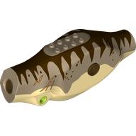 Animal Body Part, Dinosaur, Tyrannosaurus Rex Body with Dark Tan Top with Dark Brown Stripes Print (Tan)