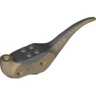Animal Body Part, Dinosaur, Raptor Body with Sand Blue Markings Print (Dark Tan)