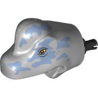 Animal Body Part, Dinosaur, Brachiosaurus Head with Sand Blue Markings, Yellow Eyes Print (Light Bluish Gray)