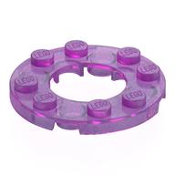 Plate Round 4 x 4 with 2 x 2 Round Opening (Opal Trans-Dark Pink)