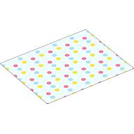 Duplo Blanket 8 x 10 with Pink / Medium Blue / Yellow Flowers Print (White)