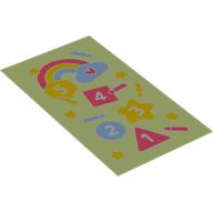 Duplo Blanket 50 x 90 with Number Chart, Rainbow, Stars, Circles, Triangles Print (White)