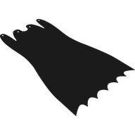 Neckwear Cape, Large, Scalloped, 4 Holes (Black)