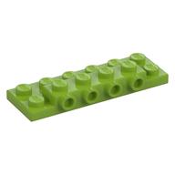 Plate Special 2 x 6 x 2/3 with 4 Studs on Side, 3 Support Walls on Bottom (Lime)