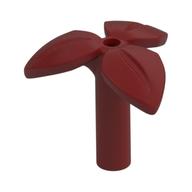 Plant, Stem with 3 Leaves and Bottom Pin (Dark Red)