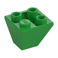 Brick Sloped Inverted 45° 2 x 2 Double Convex (Bright Green)
