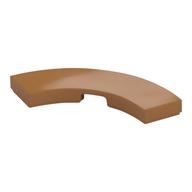 Tile 3 x 3 Curved, Macaroni (Medium Nougat)