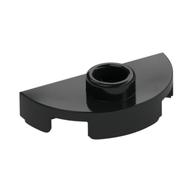 Plate Special Round 1 x 2 Half Circle with Stud (Jumper) (Black)