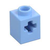 Technic Brick 1 x 1 with Axle Hole (Bright Light Blue)