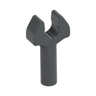 Bar 1L with Clip [Cut Edges and One Side Hole] [Full Clip] (Dark Bluish Gray)