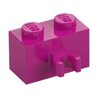 Brick Special 1 x 2 with Vertical Clip [Open O Clip] (Magenta)