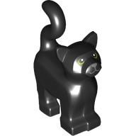 Animal, Cat, Standing New Style with Olive Green Eyes, Dark Bluish Grey Nose Print (Thackery Binx) (Black)
