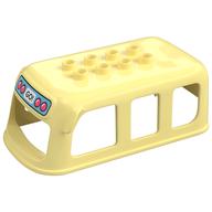 Duplo Car Body, Bus Roof, 2 x 4 Top Studs, with Red Lights and 'GO' Print (Bright Light Yellow)