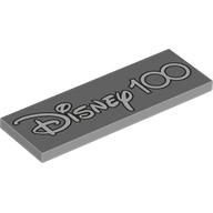 Tile 2 x 6 with White 'DISNEY 100' Print (Light Bluish Gray)