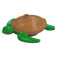 Animal, Turtle with Stud, Medium Brown Shell Print (Bright Green)