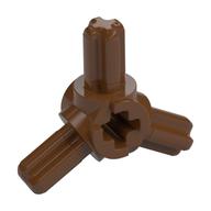 Technic Axle Connector Hub with 3 Axles at 120° (Reddish Brown)