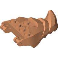 Creature Body Part, Dragon Head Lower Jaw with 6 Studs on Top, Spike, Teeth [Plain] (Nougat)
