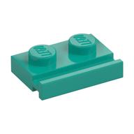 Plate Special 1 x 2 with Door Rail (Dark Turquoise)