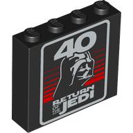 Brick 1 x 4 x 3 with '40 RETURN OF THE JEDI', Darth Vader Print (Black)