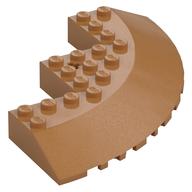 Brick Round Corner 10 x 10 with Slope 33° Edge, Axle Hole, Facet Cutout (Medium Nougat)