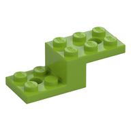 Bracket 5 x 2 x 1 1/3 with Holes, Pin Bottom (Lime)
