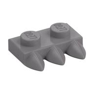 Plate Special 1 x 2 with Three Teeth [Tri-Tooth] (Flat Silver)