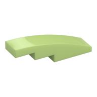 Brick Curved 4 x 1 No Studs [Stud Holder with Symmetric Ridges] (Yellowish Green)