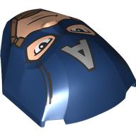 Large Figure Face 4 x 5 x 1 2/3 with Captain America Face Print (Dark Blue)