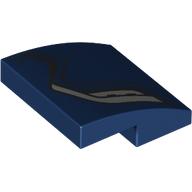 Brick Curved 2 x 2 x 2/3 with Silver Armour Print (Dark Blue)
